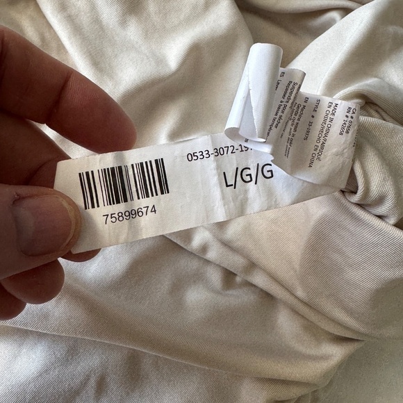 SWS Contour Strapless Tube Dress Beige/Cream Large Ruched Sides‎ Graduation Prom - Picture 9 of 16